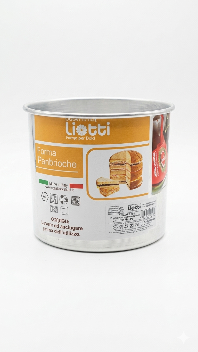 Liotti Forma Panbrioche in Alluminio 99,5% – Stampo Cilindrico 18x17h Made in Italy – Cottura Professionale Uniforme