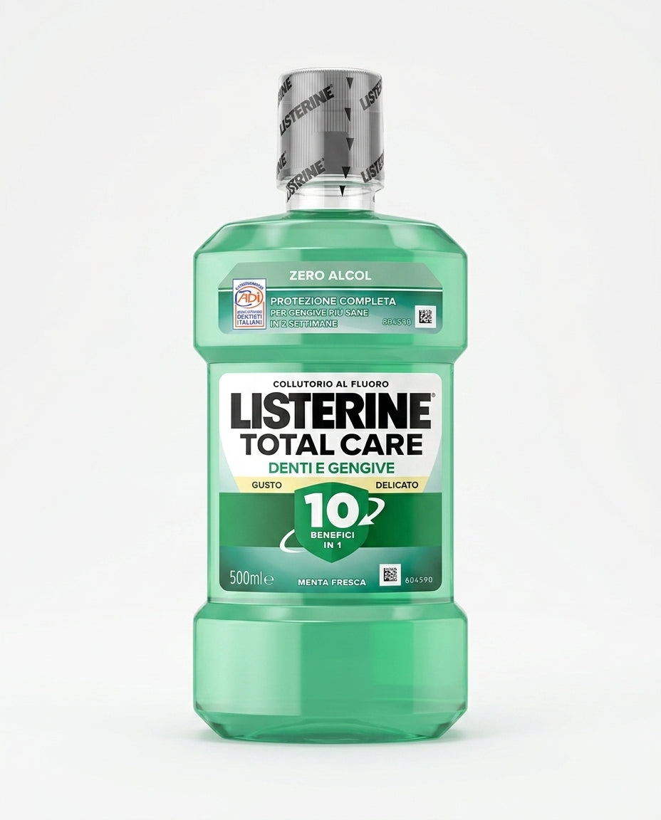 Listerine Difesa Denti e Gengive Gusto Delicato | 500 ml | Collutorio Tripla Azione con Fluoro | Zero Alcol per Gengive Sane | Risultati in 14 Giorni