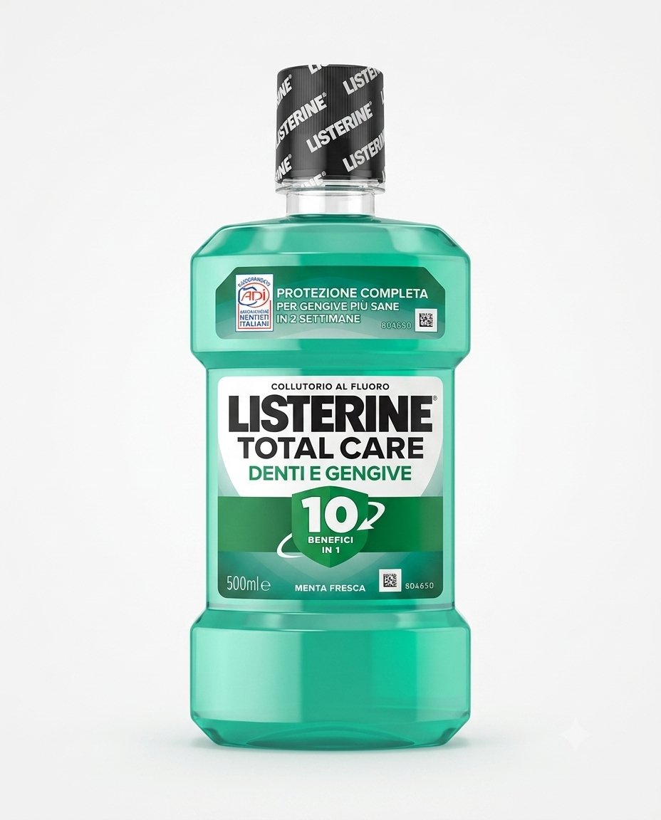 Listerine Difesa Denti e Gengive 500 ml | Collutorio Tripla Azione Protettiva | Formula Zero Alcol con Fluoro | Denti più Forti in 2 Settimane | Gusto Menta Fresca