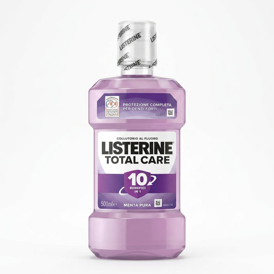 Listerine Total Care Menta Pura 500 ml | Collutorio 6 in 1 Senza Alcol | Protezione Completa Anti-Tartaro e Anti-Carie | Elimina il 99.9% dei Batteri
