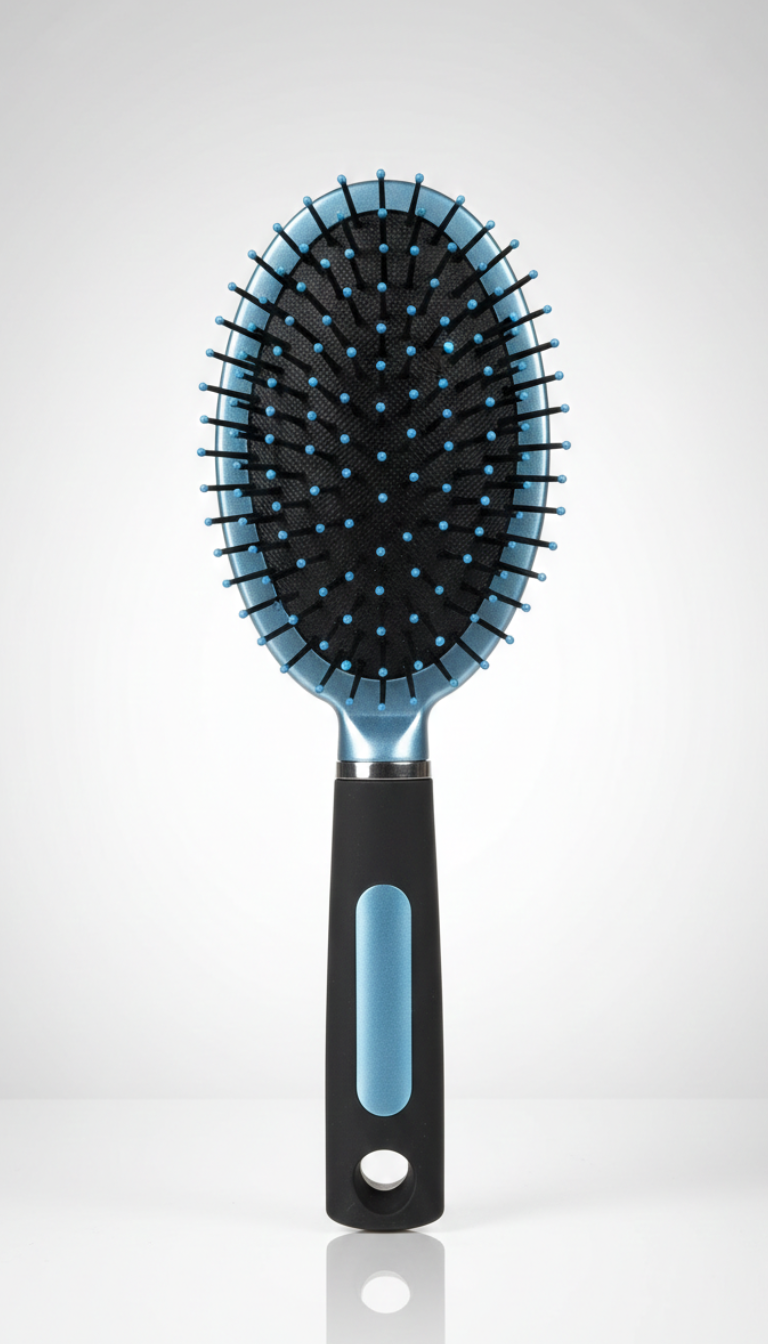 Guenzani Spazzola Ovale Grande Traditional Lotus | Colorata e Districante | Con Pin Massaggianti per Cuoio Capelluto | Ideale per Capelli Medi e Lunghi