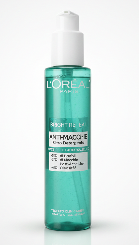 L'Oréal Bright Reveal Siero Detergente Anti-Macchie - Niacinamide, Acido Salicilico - Clinicamente Testato: -51% Brufoli