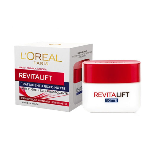 L'Oréal Revitalift Cicacream Crema Balsamo Riparatrice Anti-Età Notte 50ml - Con Centella Asiatica - Senza Parabeni - Ripara Barriera Cutanea