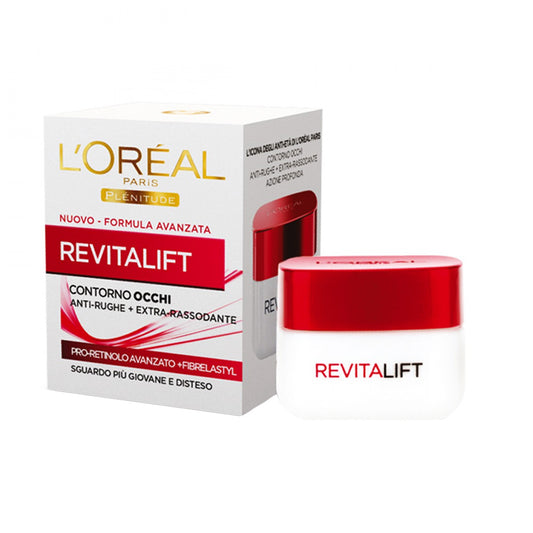 L'Oréal Paris Revitalift Contorno Occhi Anti-Rughe Extra-Rassodante 15ml | Pro-Retinolo + Fibrelastyl | Riduce Zampe di Gallina | Sguardo Disteso