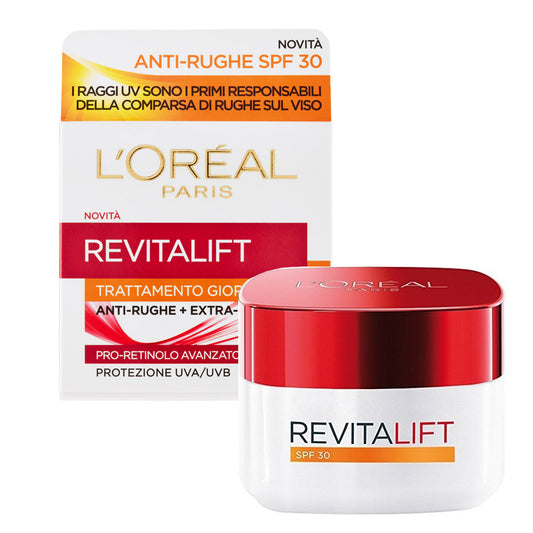 L'Oréal Revitalift Trattamento Giorno SPF 30 50ml | Crema Anti-Rughe Extra-Rassodante | Pro-Retinolo + Fibrelastyl | Protezione UVA/UVB