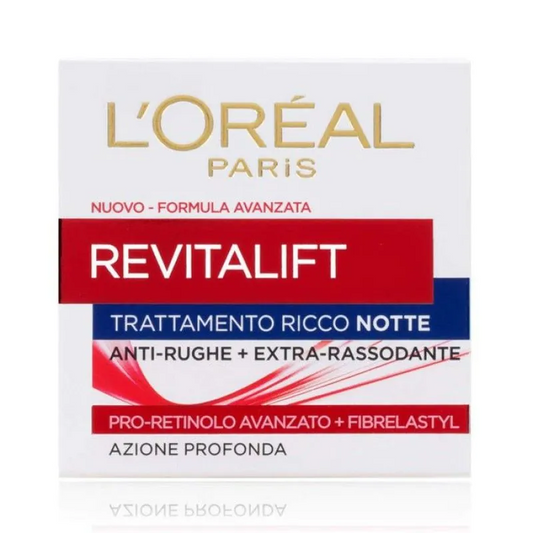 L'Oréal Paris Revitalift Trattamento Ricco Notte 50ml | Anti-Rughe + Extra-Rassodante | Pro-Retinolo + Elasti-Peptidi | Azione Profonda