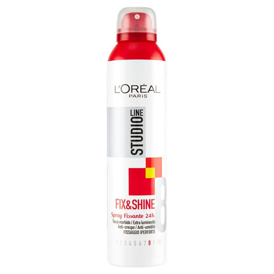 L'Oréal Paris Studio Line Fix & Shine Spray Fissante Iperforte 250ml | Tenuta 8 | Anti-Crespo & Extra Luminosità 24H