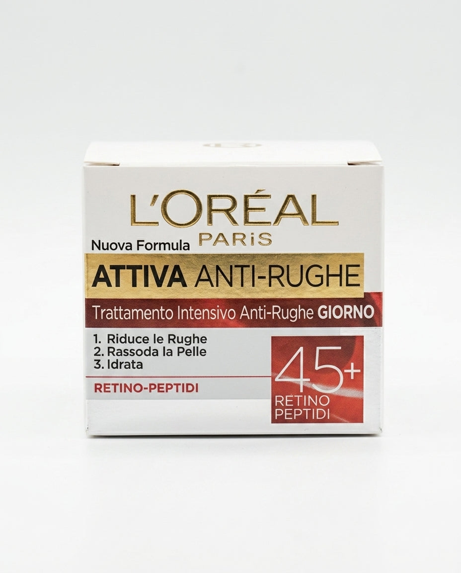 L'Oréal Wrinkle Expert 45+ Crema Giorno e Notte 50ml Retino-Peptidi – Azione Anti-Rughe Rassodante e Nutriente Intensiva