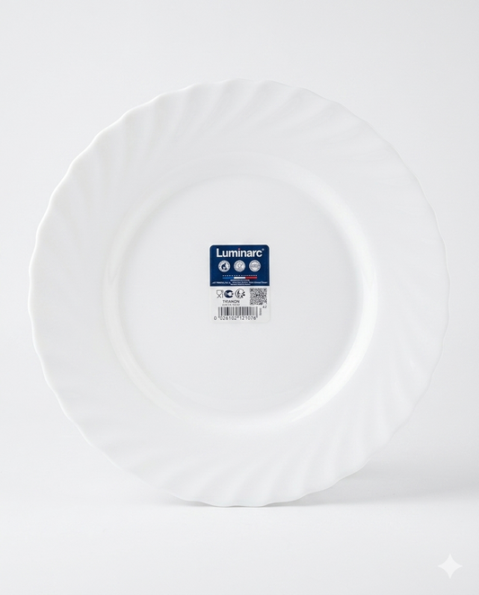 Luminarc Trianon Set 6x Piatti Piani 24 cm Bianco Opalino – Eleganza Classica e Resistenza Professionale
