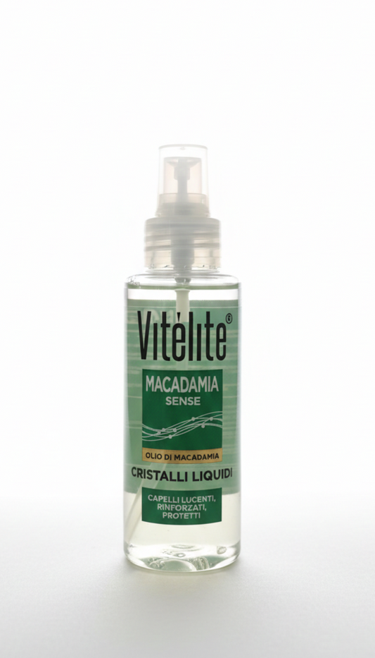 VITELITE Cristalli Liquidi Sense Macadamia 100ml – Trattamento Lucentezza Intensa con Oli di Macadamia, Argan e Mandorle – Azione Rinforzante e Protettiva