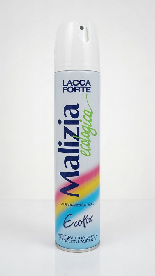 Malizia Ecofix Lacca Ecologica Forte 300ml | Hair Spray Strong Hold | Capelli Brillanti, Leggeri e Setosi