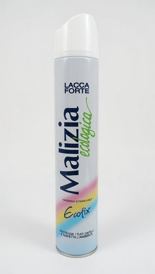 Malizia Ecofix Lacca Forte 500ml | Hairspray Ecologico Tenuta Forte e Brillantezza | Protezione Capelli Senza Appesantire