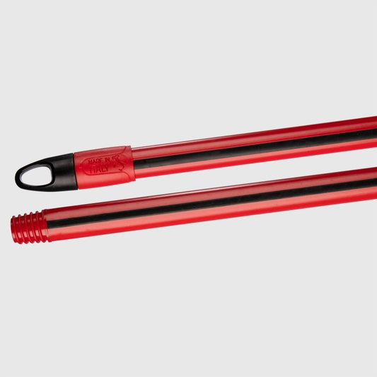 Briantina Manico STRIKE Fisso Red & Black - 130 cm | In Acciaio con Rivestimento Antiscivolo in Gomma | Filetto Italiano Universale | Diametro 21 mm
