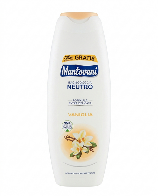 Mantovani Bagnodoccia Vaniglia 400+100ml (500ml), profumo avvolgente e rilassante per bagno rigenerante