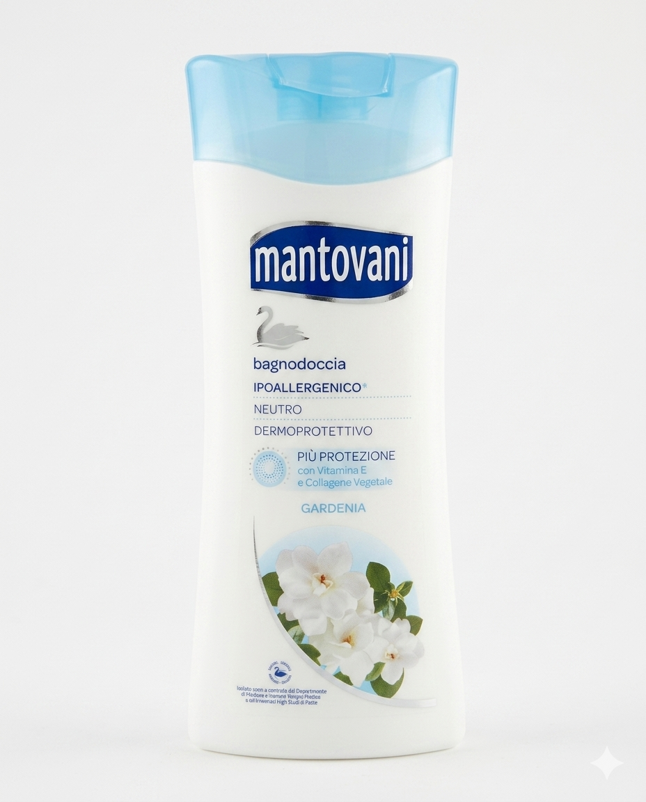 Mantovani Bagnodoccia Gardenia 400ml, fragranza fiorita con latte di riso nutriente e tonificante