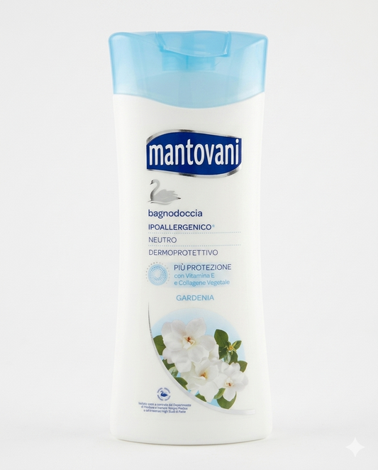 Mantovani Bagnodoccia Gardenia 400ml, fragranza fiorita con latte di riso nutriente e tonificante