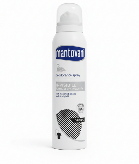 Mantovani Deodorante Spray Invisibile Original 150ml | Formula Antimacchia & Anti-Aloni | Protezione Dermo-Protettiva 48h
