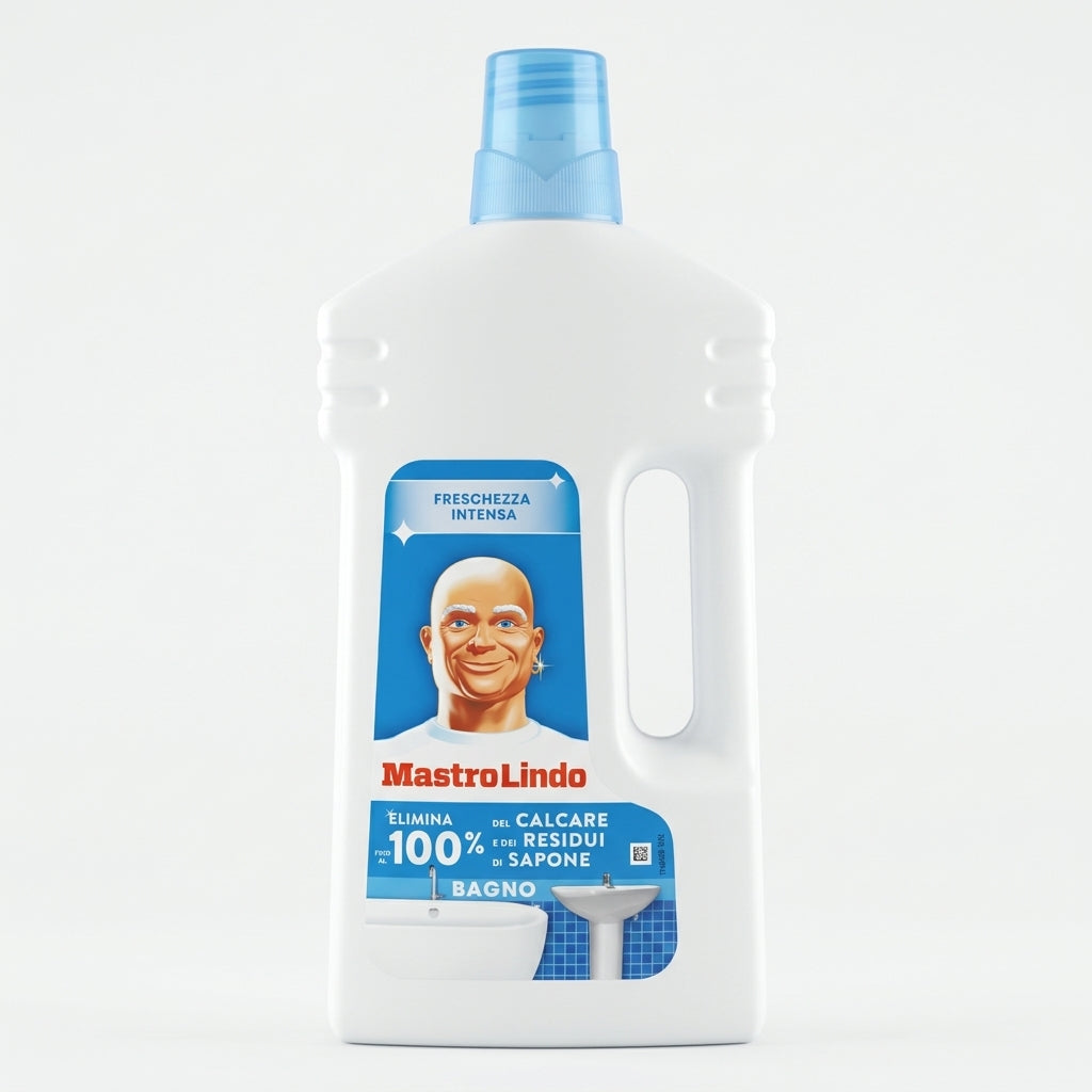 Mastro Lindo Detergente Bagno Elimina Calcare e Residui di Sapone Freschezza Intensa 1 Litro – Igiene Brillante Anti-Macchia