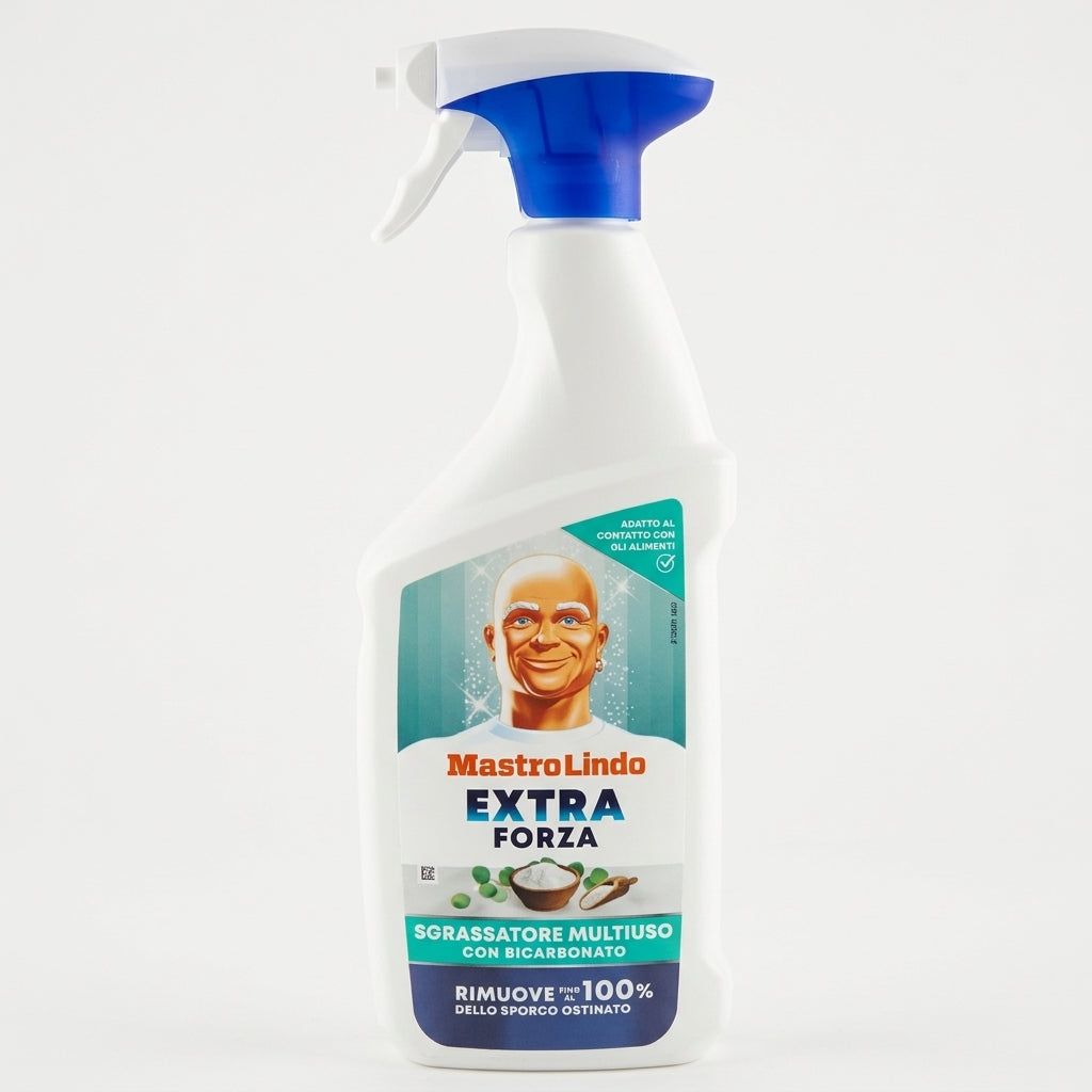 Mastro Lindo Extra Forza Sgrassatore Multiuso con Bicarbonato 800ml Plastica Reciclabile – Pulizia Profonda Sporco Ostinato