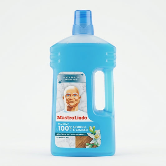 Mastro Lindo Detergente Pavimenti Multiuso Fiore Delicato 1 Litro Flacone – Pulizia Superfici Dure Zero Residui