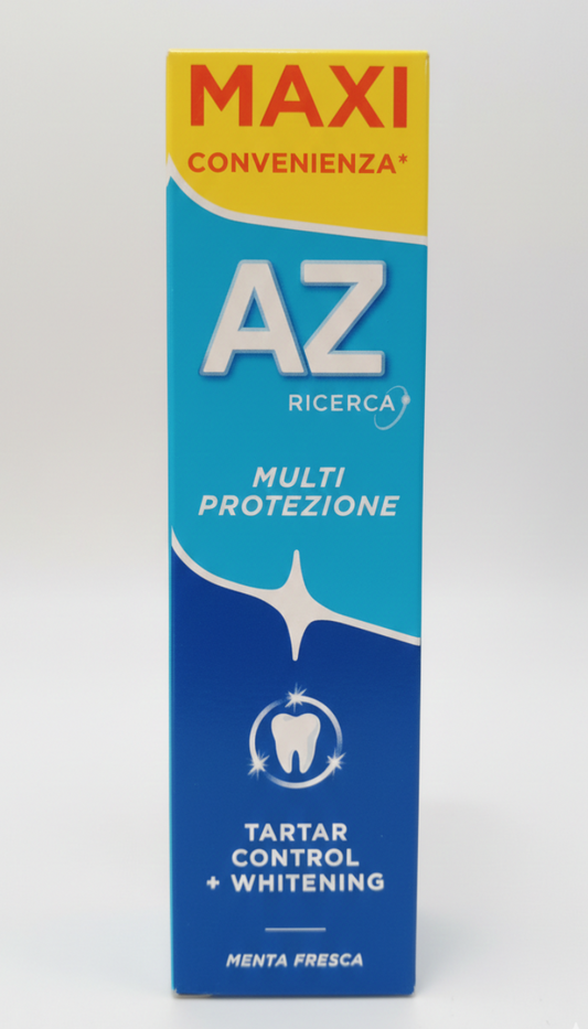 AZ Tartar Control Dentifricio Anti-Tartaro Fluoro Attivo – Azione Minerale Preventiva e Anti-Macchie per Denti Bianchi e Lisci 85ml