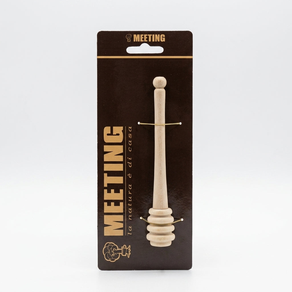 MEETING Spargimiele in Legno Massello di Faggio Art. 954, prendimiele a scanalature, utensile per servire e distribuire il miele, Made in EU.