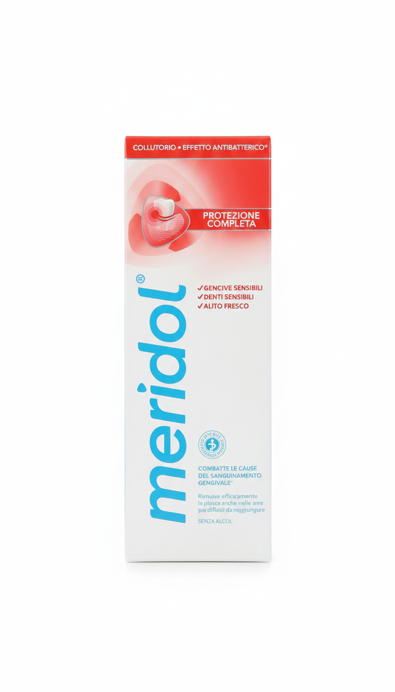 meridol Collutorio Protezione Completa | 400 ml | Gengive e Denti Forti | Formula Antibatterica con CPC e Zinco | Combatte Sanguinamento e Infiammazione Senza Alcol