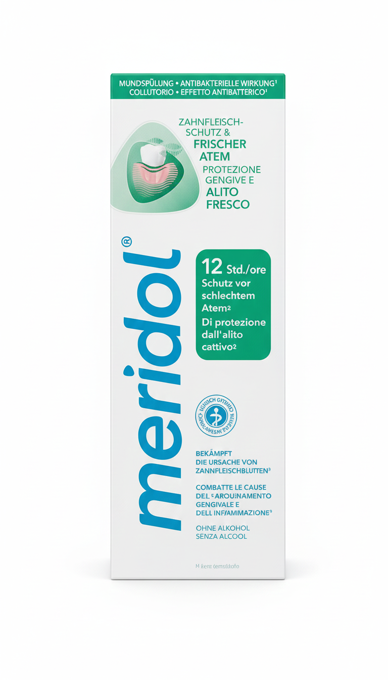 meridol Collutorio Protezione Gengive & Alito Fresco | 400 ml | Azione Antibatterica Anti-Placca e Anti-Gengivite | Protezione 12 Ore | Senza Alcol