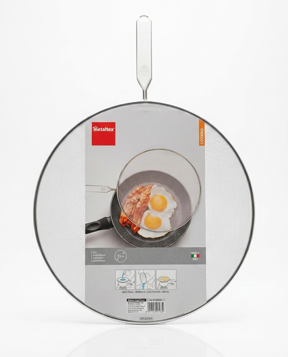 METALTEX Paraschizzi Alluminio XL 33cm – Coperchio Rete Multiuso Salvaschizzi e Scolo Vapore