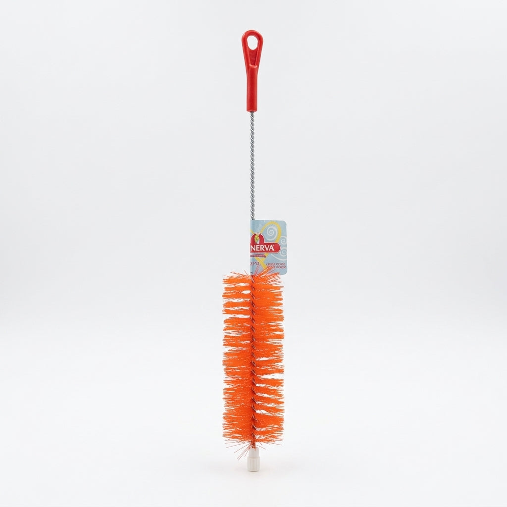 MINERVA Scavolino Lavabottiglie 45 cm Nylon e Filo Zincato – Pulisci Bottiglie Professionale con Ciuffo Frontale Made in Italy