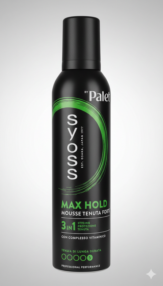 SYOSS by Palette Mousse Max Hold 250ml | Schiuma Tenuta Forte 3 in 1 | Styling, Protezione e Controllo 48h