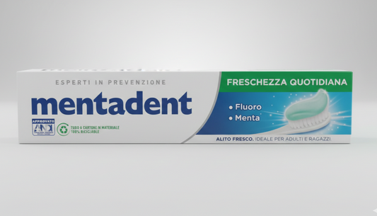 Mentadent Freschezza Quotidiana 100ml – Dentifricio alla Menta Intensa – Protezione Anti-Carie con Fluoro – Alito Fresco e Smalto Rinforzato