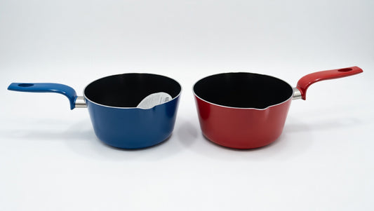 Accademia Mugnano Padella Conica 1 Manico 16 cm – Rivestimento Antiaderente Alta Qualità – Colori Assortiti Blu e Rosso – Made in Italy