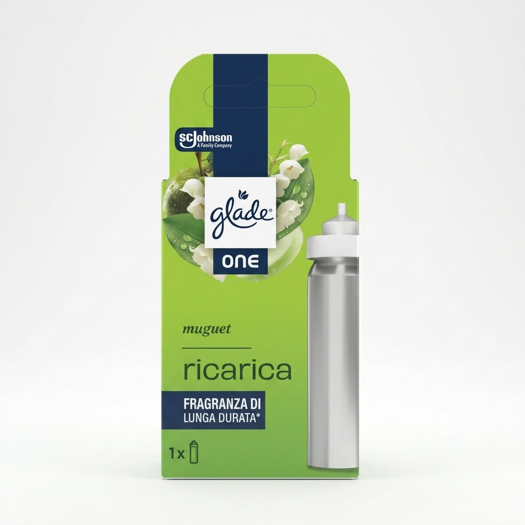 Glade ONE Ricarica Universale Spray Ambienti 10ml Alluminio – Profumazione Istantanea Multi-Compatibile