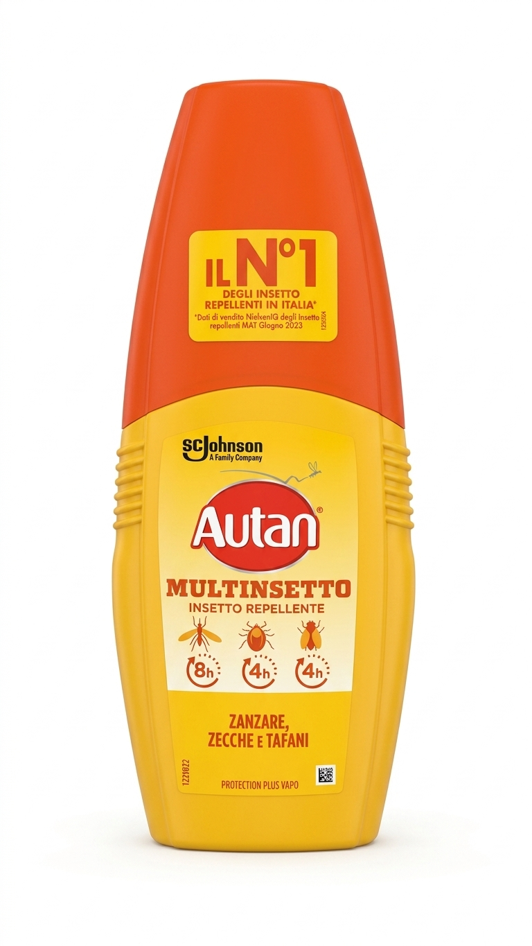 Autan Multinsetto Vapo 100ml | Repellente Spray Lunga Durata | Protezione 8 Ore Zanzare, Zecche e Tafani | Formula Multinsetto