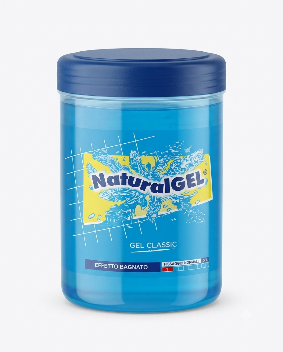 NaturalGEL Gel Classic Effetto Bagnato 1000 ml – Gel Modellante a Lunga Tenuta Paraben Free per Tutti i Tipi di Capelli
