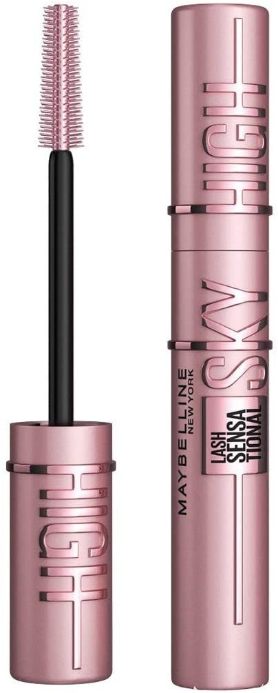 Maybelline New York Lash Sensational Sky High Mascara Allungante e Volumizzante 01 Very Black 7,2ml – Mascara Nero Intenso Effetto Ventaglio con Estratto di Bamboo