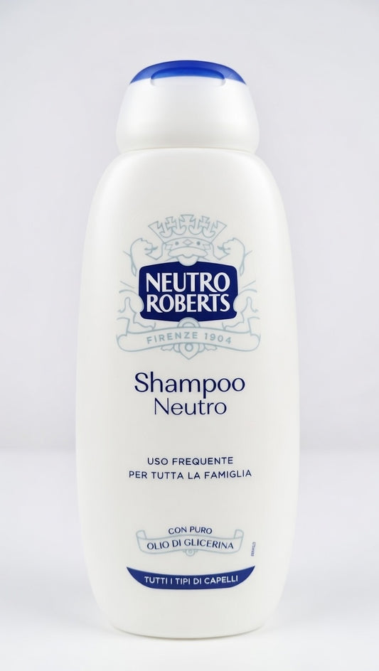 Neutro Roberts Shampoo Neutro 450ml con olio di glicerina e vitamina B3, formula delicata per uso frequente, adatto a tutta la famiglia e capelli sensibili.