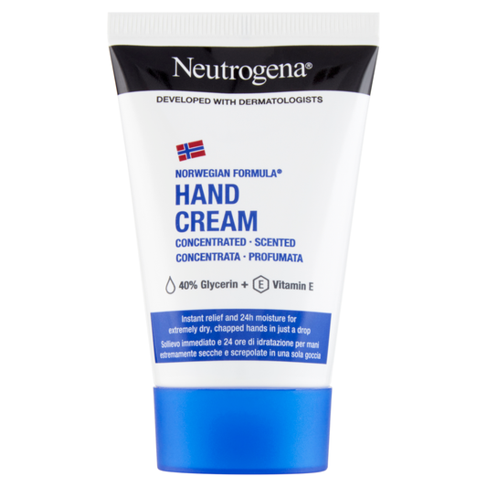 Neutrogena Crema Mani Concentrata Profumata 50ml – Formula Norvegese con 40% Glicerina