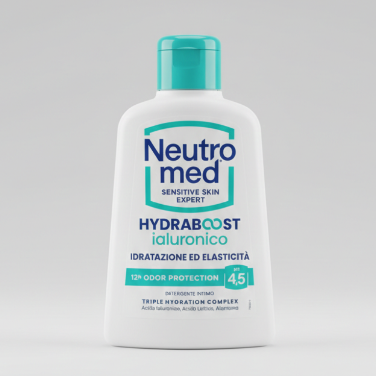 Neutromed Hydraboost Detergente Intimo 200 ml – pH 4.5 con Acido Ialuronico – Idratazione ed Elasticità 12h Anti-Odore