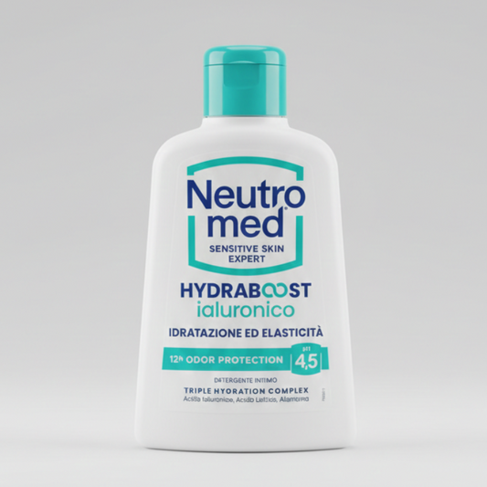 Neutromed Hydraboost Detergente Intimo 200 ml – pH 4.5 con Acido Ialuronico – Idratazione ed Elasticità 12h Anti-Odore