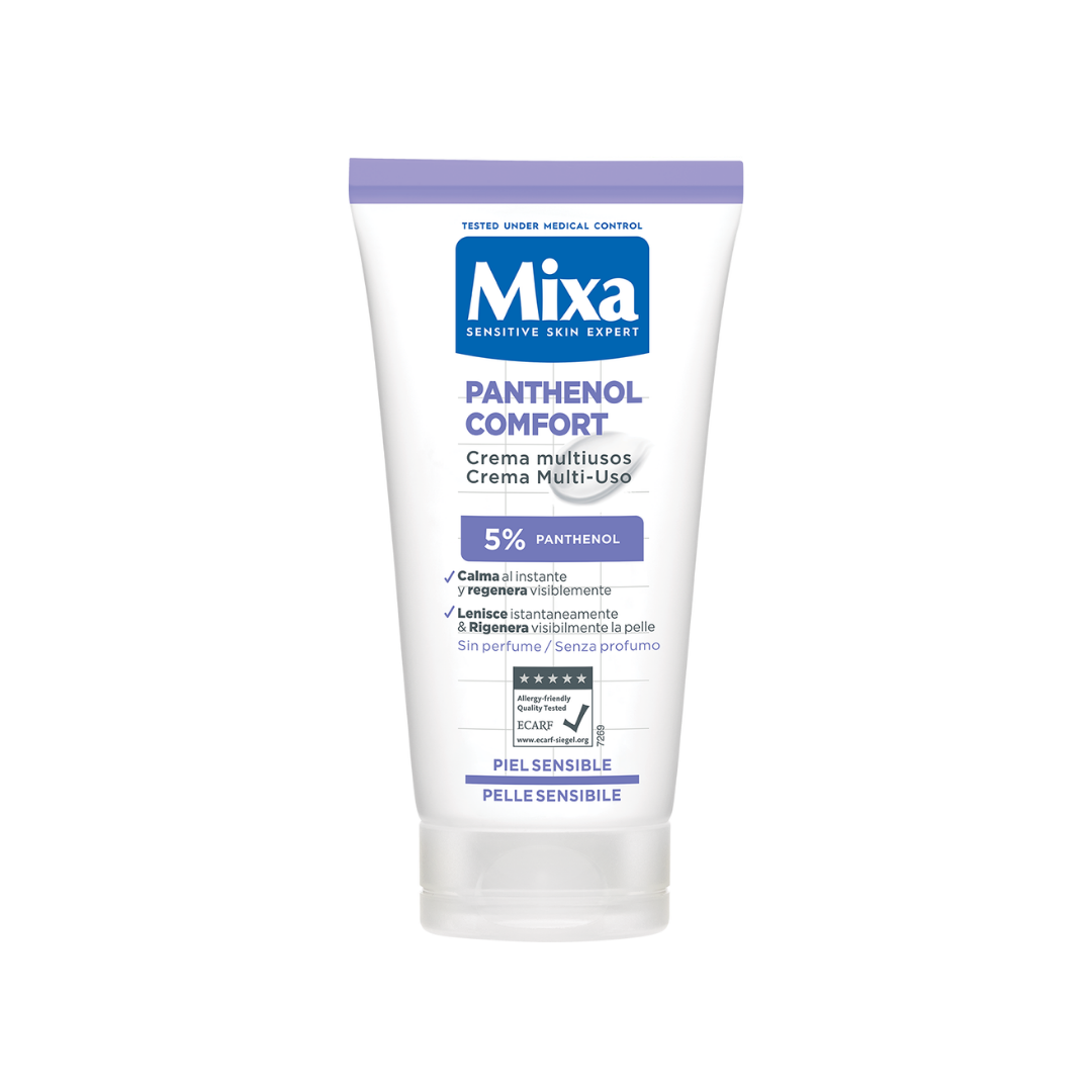 Mixa Panthenol Comfort Crema Multiuso 50ml – Con 5% Pantenolo – Lenisce Istantaneamente Pelli Molto Sensibili – Viso, Mani e Corpo