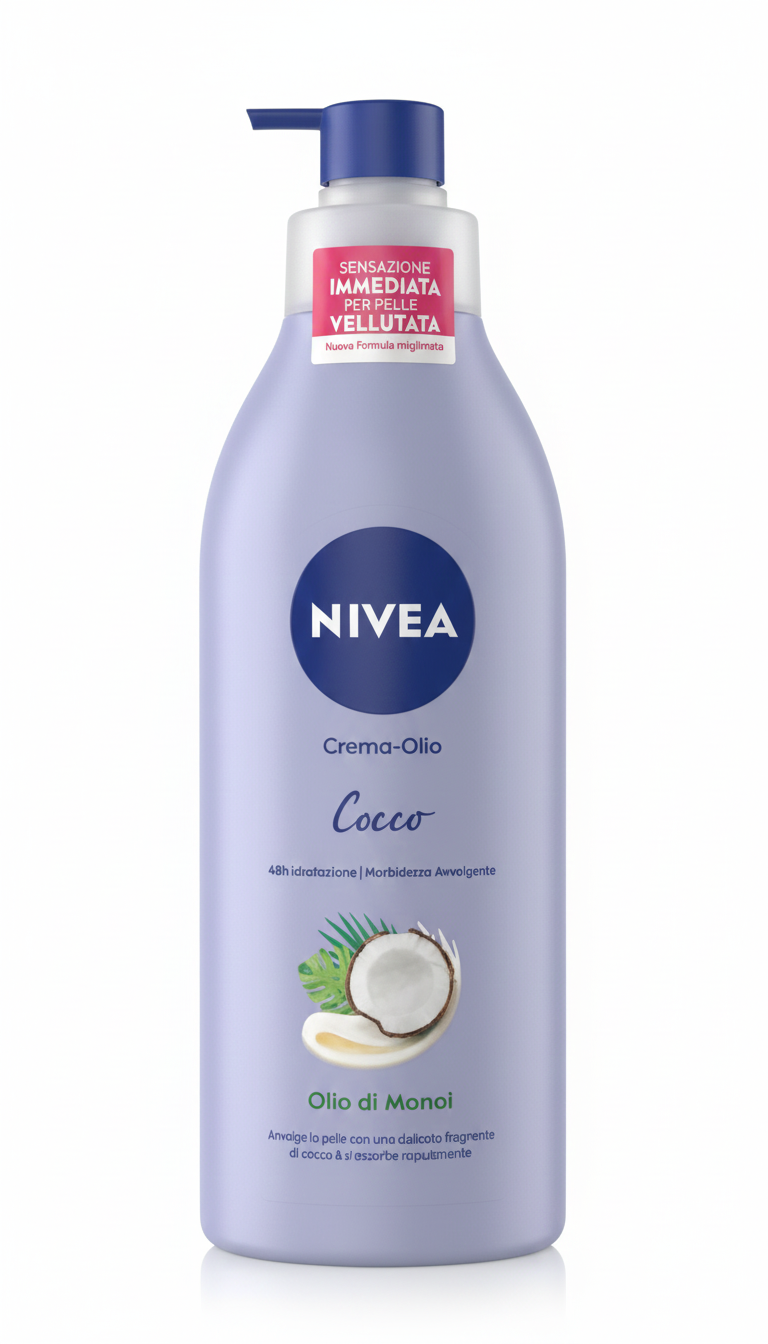 NIVEA Crema-Olio Corpo Cocco & Olio di Monoi 400ml – Trattamento Idratante Profondo 48h Antisecchezza ad Assorbimento Rapido per Pelle Setosa