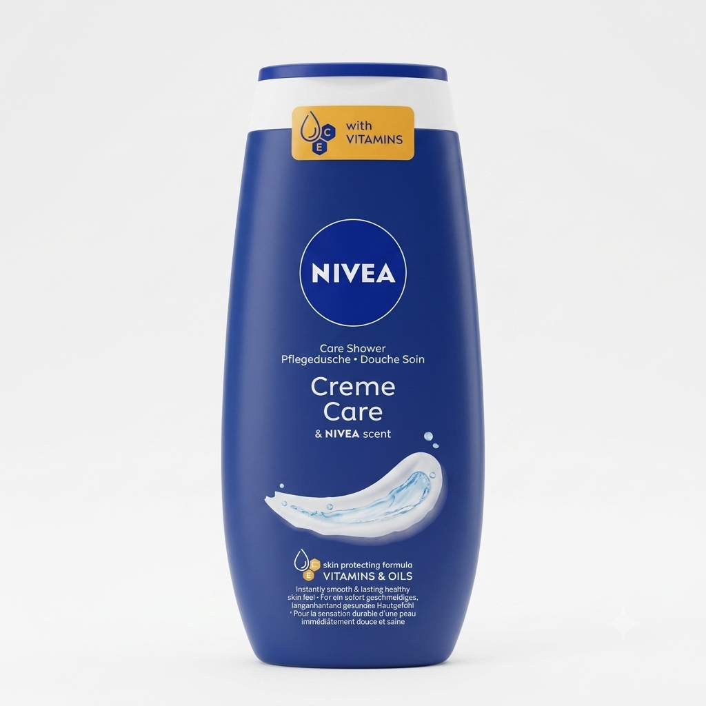NIVEA Creme Care Docciacrema 250 ml, detergente corpo cremoso con vitamine C ed E, oli nutrienti e l'inconfondibile fragranza NIVEA, ideale per detergere delicatamente la pelle lasciandola morbida, nutrita e piacevolmente profumata.