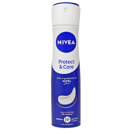 NIVEA Protect & Care Spray 150ml | Deodorante Anti-Traspirante 48h | Formula Delicata Senza Alcool | Idratazione Profonda
