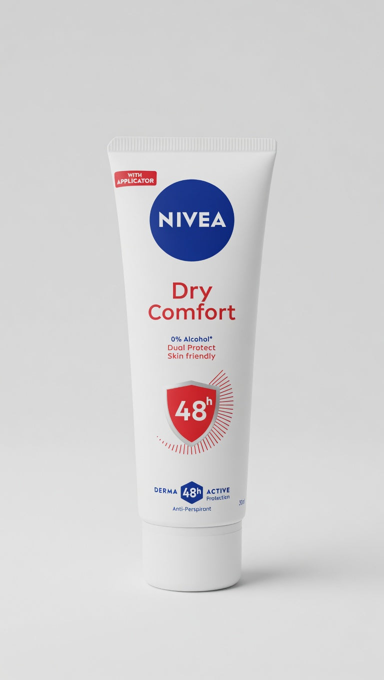 NIVEA Dry Comfort Deo Crema 75ml | Antitraspirante Effetto Asciutto | Protezione Testata nella Vita Reale | Ascelle Curate e Morbide