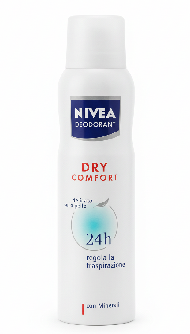 NIVEA Deodorant Dry Comfort Spray 150ml | Protezione Anti-traspirante 24h con Minerali | Senza Alcool né Conservanti