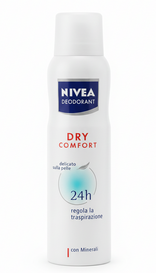 NIVEA Deodorant Dry Comfort Spray 150ml | Protezione Anti-traspirante 24h con Minerali | Senza Alcool né Conservanti