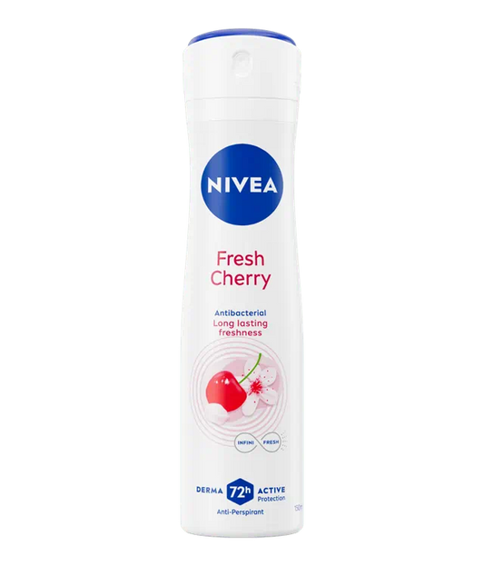 NIVEA Fresh Cherry Deodorante Spray 150ml – Anti-Traspirante 72h – Tecnologia INFINIFRESH & Profumo di Ciliegia