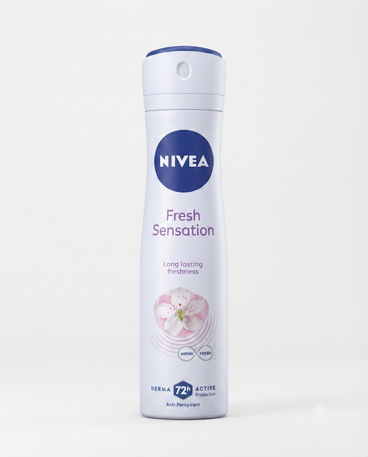 Deodorante spray NIVEA Fresh Sensation 150 ml, anti-traspirante 72h con tecnologia INFINIFRESH e 0% alcol.